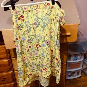 Loft Floral Wrap Skirt